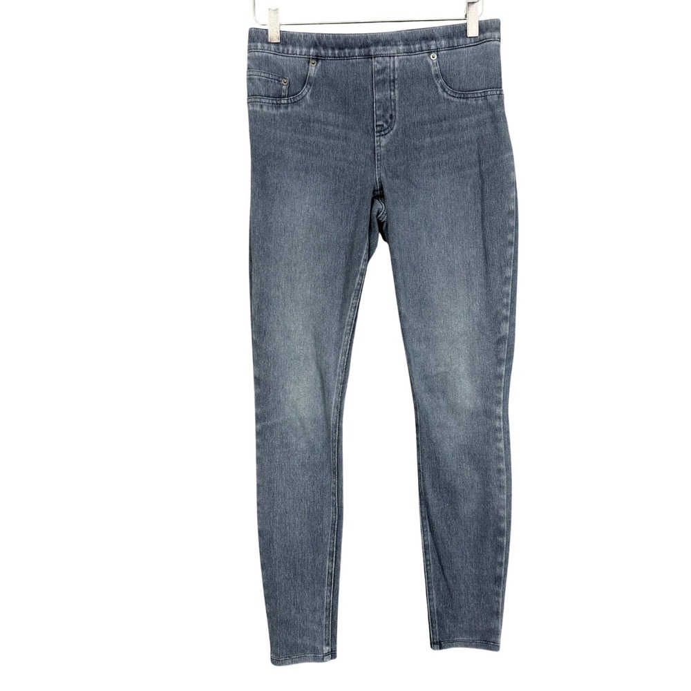 SPANX Jeans Womens Medium Blue Denim Pull On Leggings Medium Wash Slimming Panel